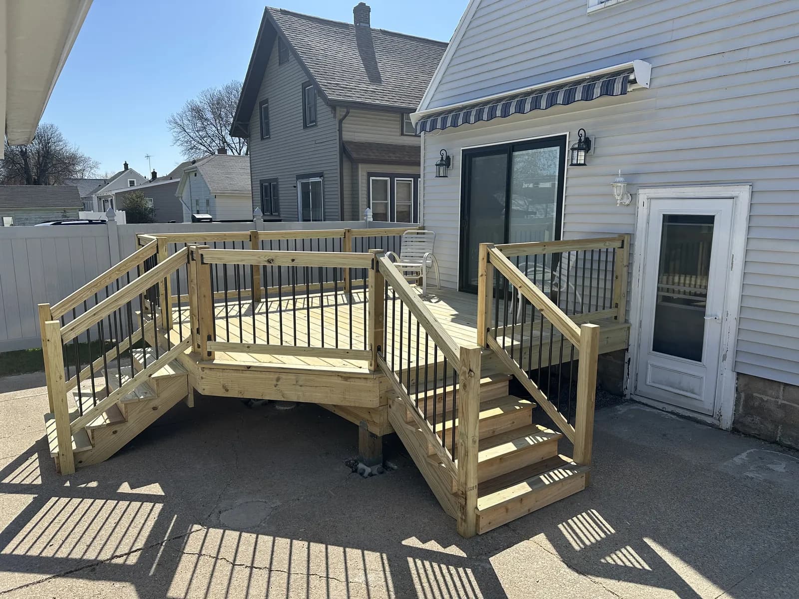 Wood Deck with Metal Balusters — Menasha, WI